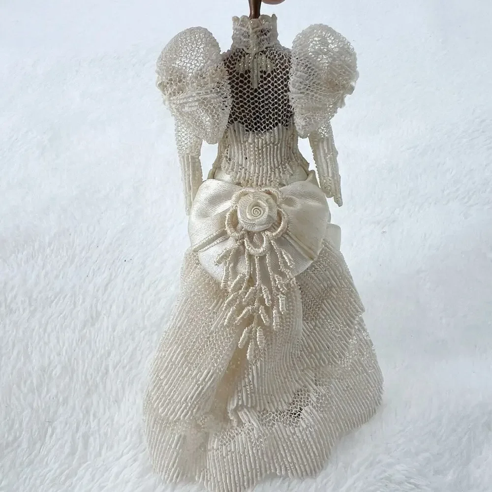 Vintage Victorian Wedding Dress on Mannequin Dollhouse Miniature